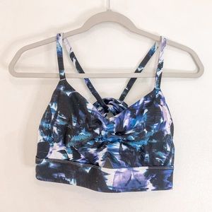 Fabletics Kenzie Sports Bra Purple Strappy Padded